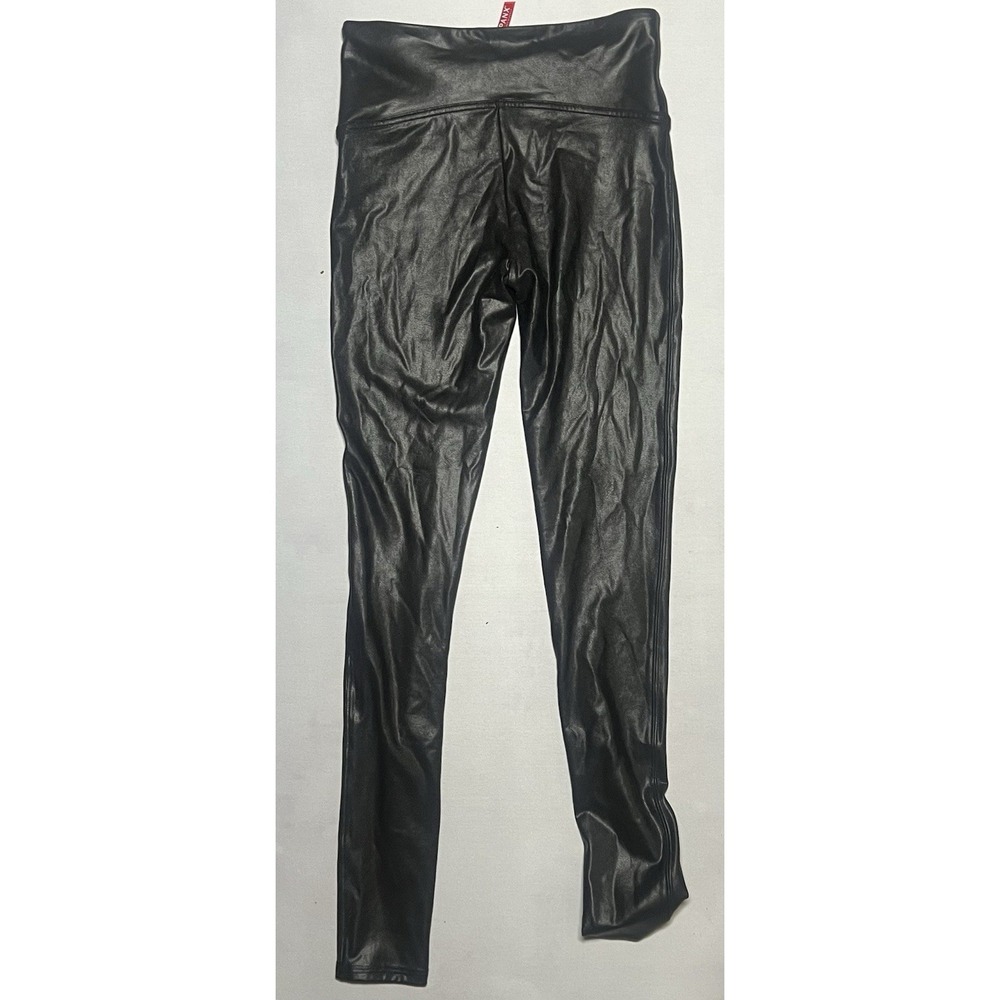 Spanx Leggings Women's Size S/P Black Faux Leather Mid Rise - Picture 6 of 6